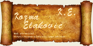 Kozma Elaković vizit kartica